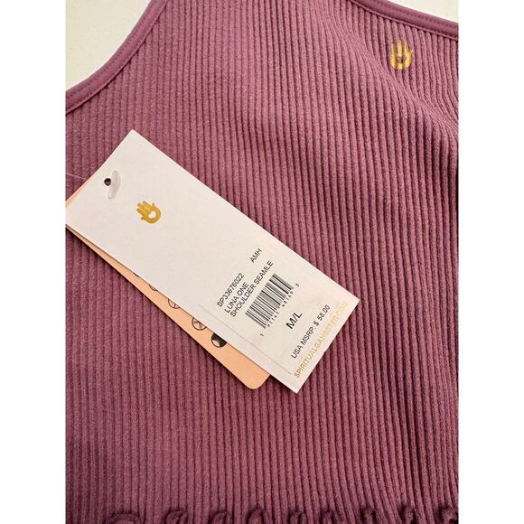 NWT Spiritual Gangster Luna One Shoulder Crop Top Lined Women's Size M/L Purple - Picture 6 of 6